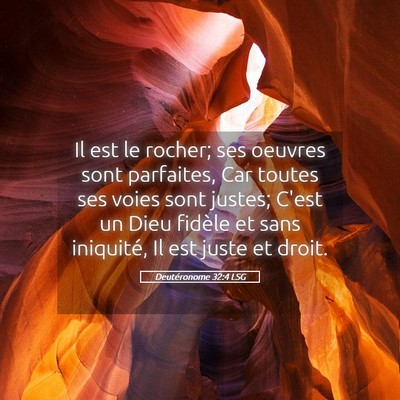 Picture 05 - Deutéronome 32:4 LSG - Il est le rocher; ses oeuvres sont parfaites, Car - Bible Verse Picture