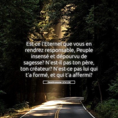 Picture 05 - Deutéronome 32:6 LSG - Est-ce l'Eternel que vous en rendrez responsable, - Bible Verse Picture
