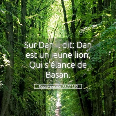 Picture 05 - Deutéronome 33:22 LSG - Sur Dan il dit: Dan est un jeune lion, Qui - Bible Verse Picture