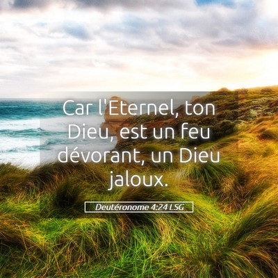 Picture 05 - Deutéronome 4:24 LSG - Car l'Eternel, ton Dieu, est un feu dévorant, un - Bible Verse Picture