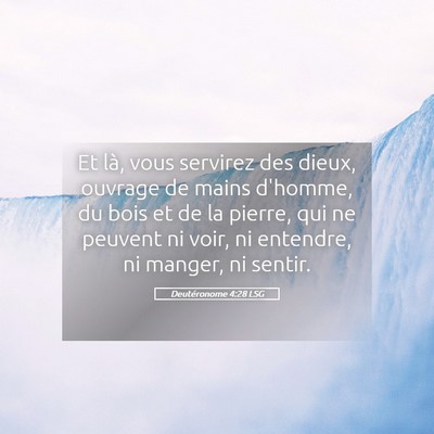 Picture 05 - Deutéronome 4:28 LSG - Et là, vous servirez des dieux, ouvrage de mains - Bible Verse Picture