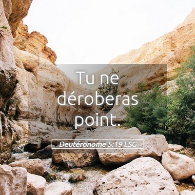 Picture 05 - Deutéronome 5:19 LSG - Tu ne déroberas - Bible Verse Picture