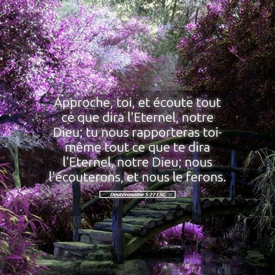 Picture 05 - Deutéronome 5:27 LSG - Approche, toi, et écoute tout ce que dira - Bible Verse Picture
