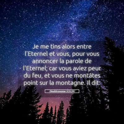 Picture 05 - Deutéronome 5:5 LSG - Je me tins alors entre l'Eternel et vous, pour - Bible Verse Picture