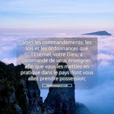 Picture 05 - Deutéronome 6:1 LSG - Voici les commandements, les lois et les - Bible Verse Picture