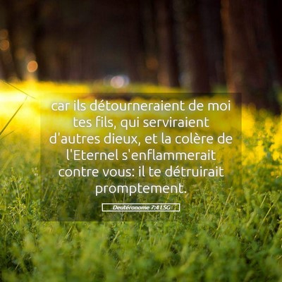 Picture 05 - Deutéronome 7:4 LSG - car ils détourneraient de moi tes fils, qui - Bible Verse Picture