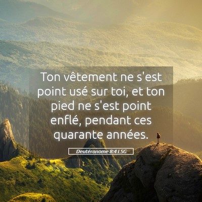 Picture 05 - Deutéronome 8:4 LSG - Ton vêtement ne s'est point usé sur toi, et ton - Bible Verse Picture