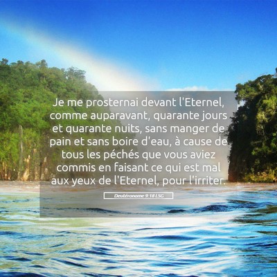 Picture 05 - Deutéronome 9:18 LSG - Je me prosternai devant l'Eternel, comme - Bible Verse Picture