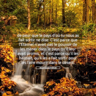 Picture 05 - Deutéronome 9:28 LSG - de peur que le pays d'où tu nous as fait sortir - Bible Verse Picture