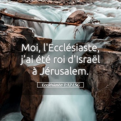 Picture 05 - Ecclésiaste 1:12 LSG - Moi, l'Ecclésiaste, j'ai été roi d'Israël à - Bible Verse Picture