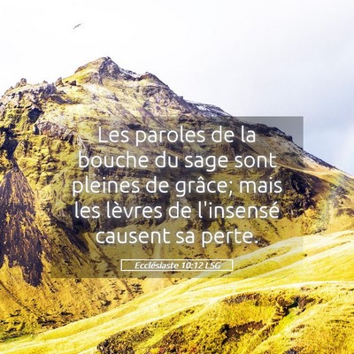 Picture 05 - Ecclésiaste 10:12 LSG - Les paroles de la bouche du sage sont pleines de - Bible Verse Picture