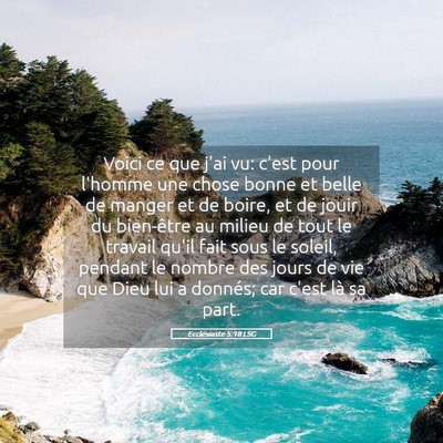Picture 05 - Ecclésiaste 5:18 LSG - Voici ce que j'ai vu: c'est pour l'homme une - Bible Verse Picture