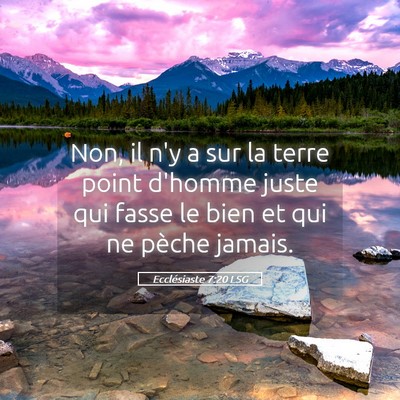 Picture 05 - Ecclésiaste 7:20 LSG - Non, il n'y a sur la terre point d'homme juste - Bible Verse Picture