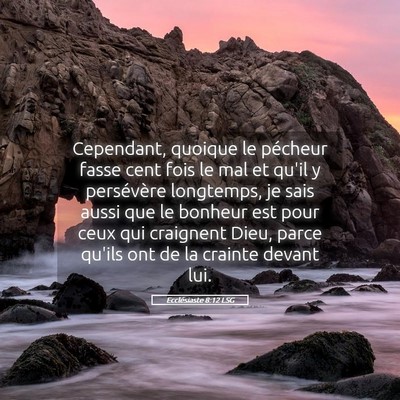 Picture 05 - Ecclésiaste 8:12 LSG - Cependant, quoique le pécheur fasse cent fois le - Bible Verse Picture