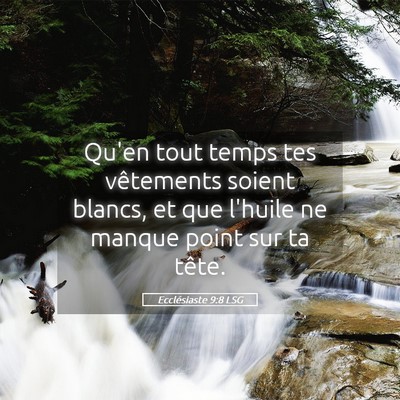 Picture 05 - Ecclésiaste 9:8 LSG - Qu'en tout temps tes vêtements soient blancs, et - Bible Verse Picture