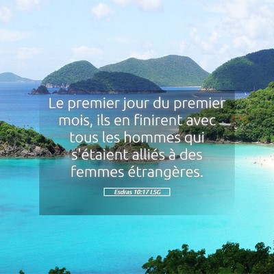 Picture 05 - Esdras 10:17 LSG - Le premier jour du premier mois, ils en finirent - Bible Verse Picture