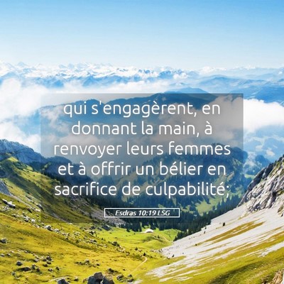 Picture 05 - Esdras 10:19 LSG - qui s'engagèrent, en donnant la main, à - Bible Verse Picture
