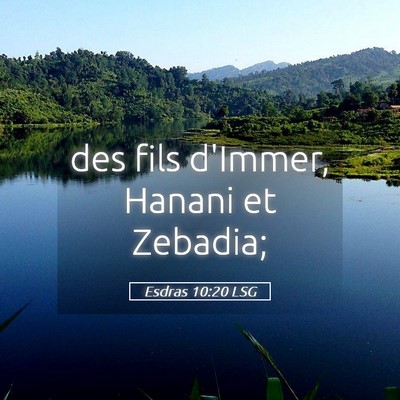 Picture 05 - Esdras 10:20 LSG - des fils d'Immer, Hanani et - Bible Verse Picture