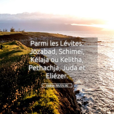 Picture 05 - Esdras 10:23 LSG - Parmi les Lévites: Jozabad, Schimeï, Kélaja ou - Bible Verse Picture