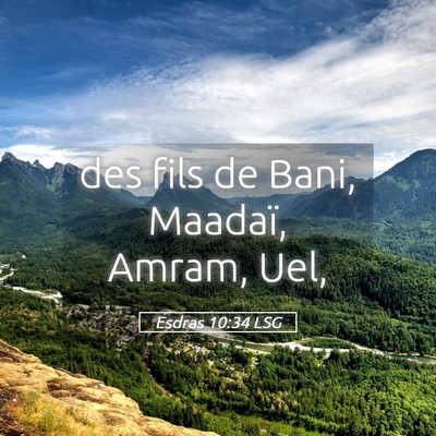Picture 05 - Esdras 10:34 LSG - des fils de Bani, Maadaï, Amram, - Bible Verse Picture