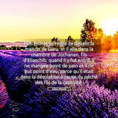 Picture 05 - Esdras 10:6 LSG - Puis Esdras se retira de devant la maison de - Bible Verse Picture
