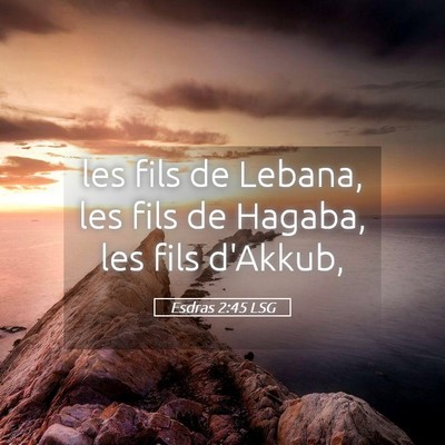 Picture 05 - Esdras 2:45 LSG - les fils de Lebana, les fils de Hagaba, les fils - Bible Verse Picture