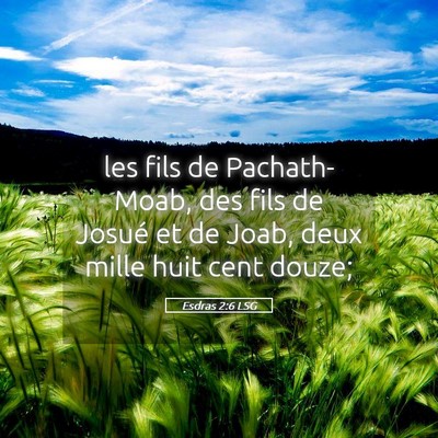 Picture 05 - Esdras 2:6 LSG - les fils de Pachath-Moab, des fils de Josué et - Bible Verse Picture
