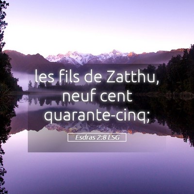 Picture 05 - Esdras 2:8 LSG - les fils de Zatthu, neuf cent - Bible Verse Picture