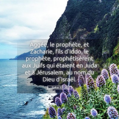 Picture 05 - Esdras 5:1 LSG - Aggée, le prophète, et Zacharie, fils d'Iddo, - Bible Verse Picture