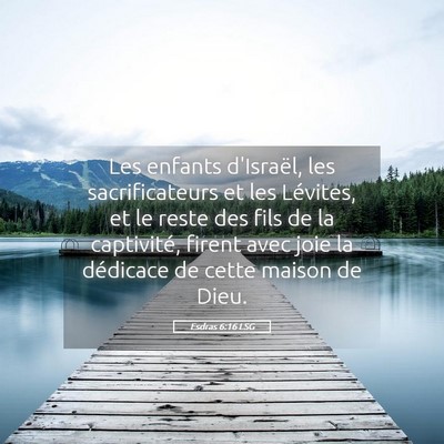 Picture 05 - Esdras 6:16 LSG - Les enfants d'Israël, les sacrificateurs et les - Bible Verse Picture