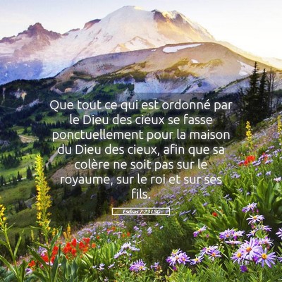 Picture 05 - Esdras 7:23 LSG - Que tout ce qui est ordonné par le Dieu des - Bible Verse Picture