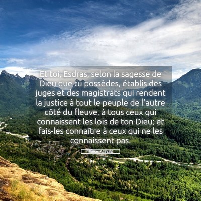 Picture 05 - Esdras 7:25 LSG - Et toi, Esdras, selon la sagesse de Dieu que tu - Bible Verse Picture
