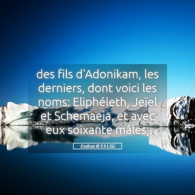 Picture 05 - Esdras 8:13 LSG - des fils d'Adonikam, les derniers, dont voici les - Bible Verse Picture
