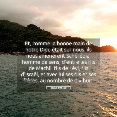 Picture 05 - Esdras 8:18 LSG - Et, comme la bonne main de notre Dieu était sur - Bible Verse Picture