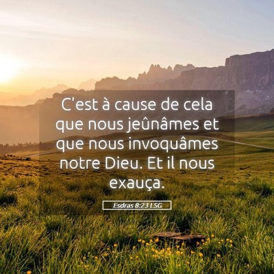 Picture 05 - Esdras 8:23 LSG - C'est à cause de cela que nous jeûnâmes et que - Bible Verse Picture