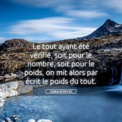 Picture 05 - Esdras 8:34 LSG - Le tout ayant été vérifié, soit pour le - Bible Verse Picture