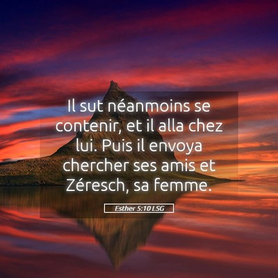 Picture 05 - Esther 5:10 LSG - Il sut néanmoins se contenir, et il alla chez - Bible Verse Picture