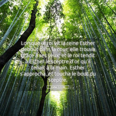 Picture 05 - Esther 5:2 LSG - Lorsque le roi vit la reine Esther debout dans la - Bible Verse Picture