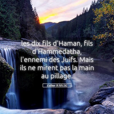 Picture 05 - Esther 9:10 LSG - les dix fils d'Haman, fils d'Hammedatha, l'ennemi - Bible Verse Picture