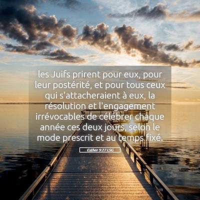 Picture 05 - Esther 9:27 LSG - les Juifs prirent pour eux, pour leur - Bible Verse Picture