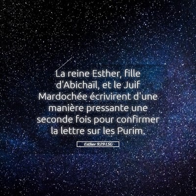 Picture 05 - Esther 9:29 LSG - La reine Esther, fille d'Abichaïl, et le Juif - Bible Verse Picture