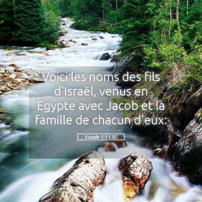 Picture 05 - Exode 1:1 LSG - Voici les noms des fils d'Israël, venus en - Bible Verse Picture