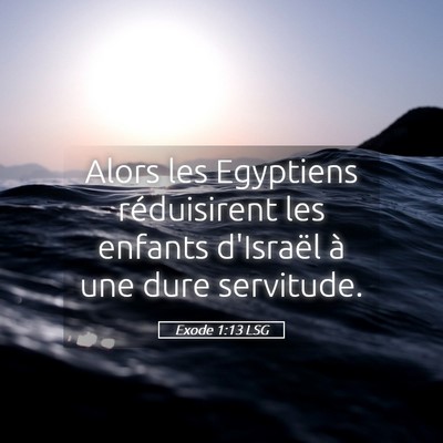 Picture 05 - Exode 1:13 LSG - Alors les Egyptiens réduisirent les enfants - Bible Verse Picture