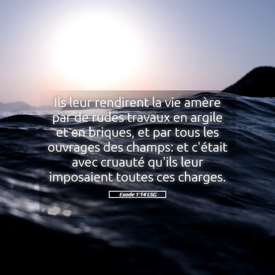 Picture 05 - Exode 1:14 LSG - Ils leur rendirent la vie amère par de rudes - Bible Verse Picture