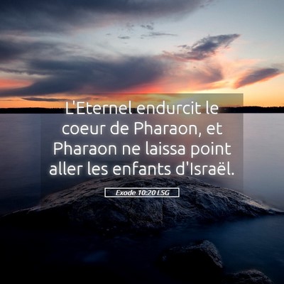 Picture 05 - Exode 10:20 LSG - L'Eternel endurcit le coeur de Pharaon, et - Bible Verse Picture
