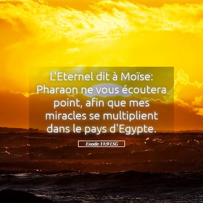 Picture 05 - Exode 11:9 LSG - L'Eternel dit à Moïse: Pharaon ne vous - Bible Verse Picture