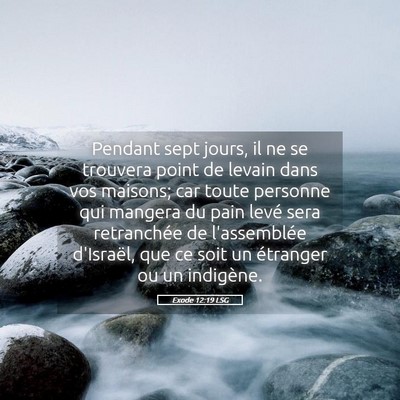 Picture 05 - Exode 12:19 LSG - Pendant sept jours, il ne se trouvera point de - Bible Verse Picture