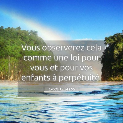 Picture 05 - Exode 12:24 LSG - Vous observerez cela comme une loi pour vous et - Bible Verse Picture