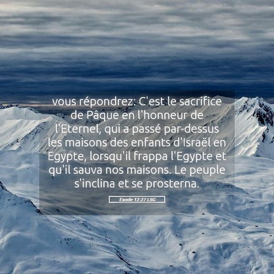 Picture 05 - Exode 12:27 LSG - vous répondrez: C'est le sacrifice de Pâque en - Bible Verse Picture