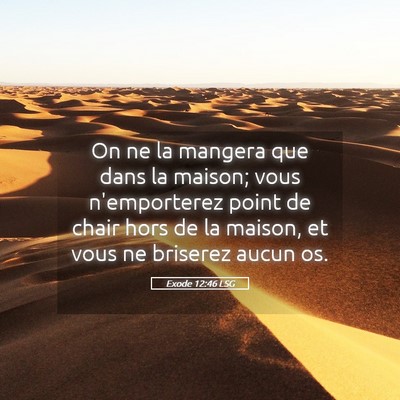 Picture 05 - Exode 12:46 LSG - On ne la mangera que dans la maison; vous - Bible Verse Picture